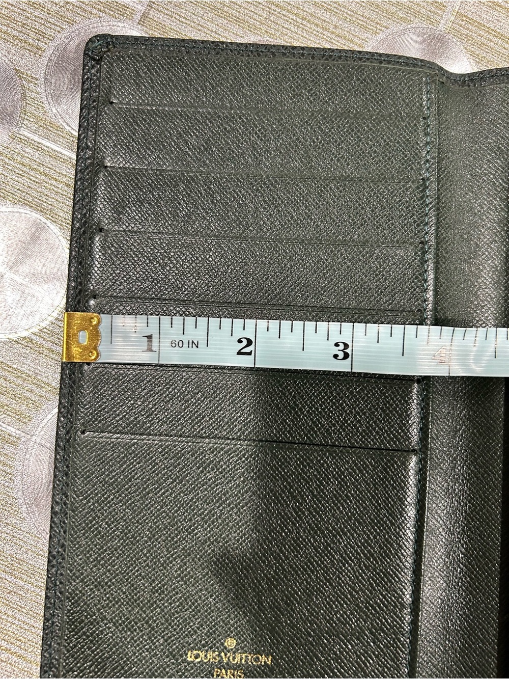 7022. Authentic LV Vintage Dark Green Leather Long Wallet/Passport Holder. - Picture 11 of 11